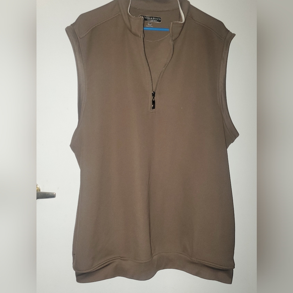 Pebble Beach luxury performance men's pullover vest tan XXL